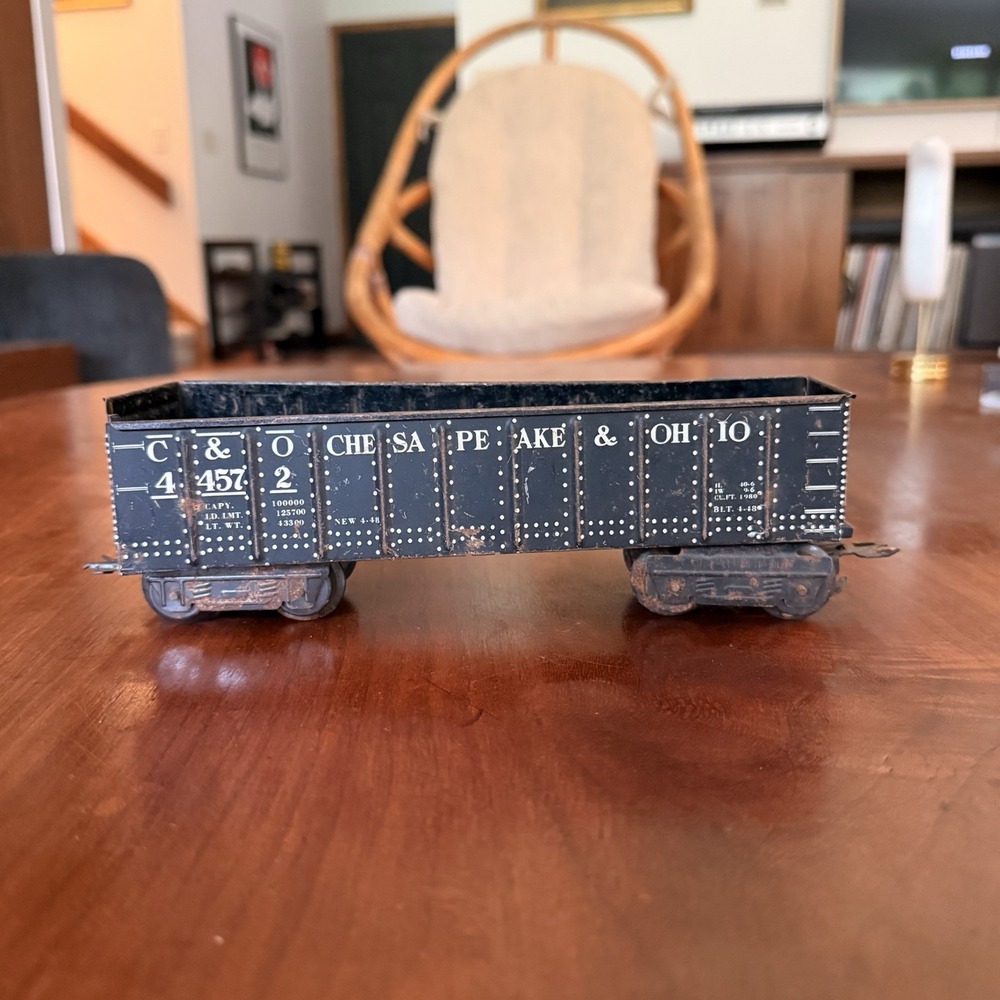 Vintage Marx O Gauge Chesapeake Ohio C&O 44572 Gondola Train Car Damaged